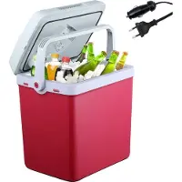 Arebos Glacière 25L Rouge | Réfrigérer & Maintenir au chaud | 12/230V Voiture & Maison