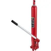 Vevor Cric hydraulique long, capacité 8 tonnes/17363 lbs, avec pompe à piston unique et base de chape, cric manuel avec poignée, pour grues de garage/de magasin, mécanisme de levage motorisé, rouge