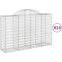 vidaXL Gabions avec arc surélevé 13pcs 200x50x120/140cm Fer galvanisé