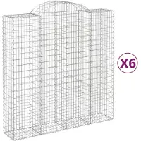 vidaXL Gabions avec arc surélevé 6 pcs. 200x50x200/220cm Fer galvanisé