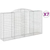 vidaXL Gabions avec arc surélevé 7 pcs. 300x50x160/180cm Fer galvanisé