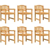 vidaXL Chaises de jardin 6 pcs. 58x59x88 cm bois massif teck