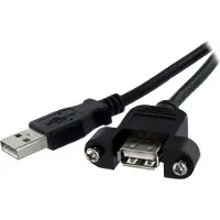 StarTech.com .com Rallonge de câble USB 2.0 à montage sur panneau / goulotte A vers A de 60cm - F/M - Noir