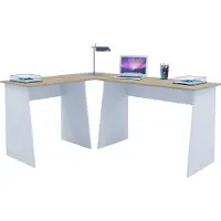 VCM Bureau d'angle "Masola" | Bureau, table d'ordinateur, couleur blanc/marron