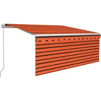 vidaXL Store manuel rétractable avec store LED 3,5x2,5 m Orange Marron