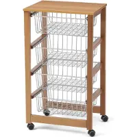 Arredamenti Italia Chariot de Cuisine en Bois Gingerone Cerisier
