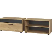 Vicco Armoire de salon Berno Chêne doré/anthracite 2 pièces, Model 55477