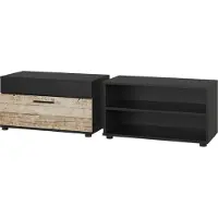 Vicco Armoire de salon Berno Noir/Chêne sable 2 pièces, Model 55474