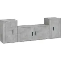 vidaXL Ensemble de 3 meubles TV en bois gris béton