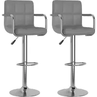 vidaXL Tabouret de bar 2 pcs. Simili cuir gris