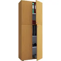 VCM Armoire en bois | Armoire avec 5 compartiments et portes tournantes | Dimensions env. B. 70 x H. 184 x D. 40 cm – Lona