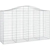 vidaXL Gabion avec arche haute 200x50x120/140 cm Fer galvanisé