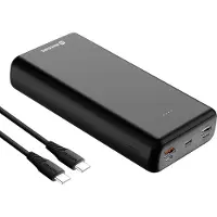 Swissten banque de puissance 30000mAh 2x ports USB + USB-C,1m de câble USB-C, - Noir