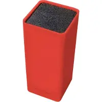 Echtwerk EW-MB-0135 Bloc à couteaux universel Square avec insert à poils, rouge, plastique