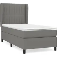 vidaXL Lit boxspring avec matelas gris foncé 100x200 cm Tissu