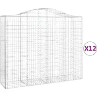 vidaXL Gabions avec arc surélevé 12pcs 200x50x160/180cm Fer galvanisé