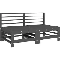vidaXL Canapés centraux de jardin 2 pcs. Gris Pin massif
