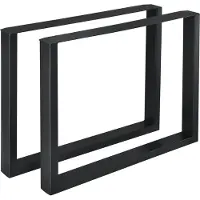 En.casa Lot de 2 pieds de table « Makers » 90 x 72 cm en acier noir