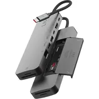 LINQ Connects Hub Pro Studio 9 en 1 USB-C 10Gbps Multiport avec Power Delivery, HDMI 4K, SSD NVMe M.2, Lecteur de carte SD4.0 et Ethernet 2.5