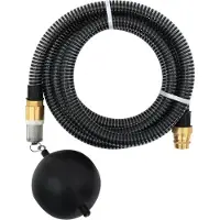 The Living Store Tuyau d'aspiration avec raccords en laiton Noir 1,1" 20 m PVC