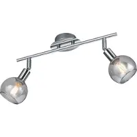 REALITY IMPORT Spot BREST chromé 2xE14x15W, verre, dimensions : 20x40x9 cm, IP20, RL