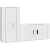 vidaXL Ensemble de meuble TV 2 pièces blanc en bois composite