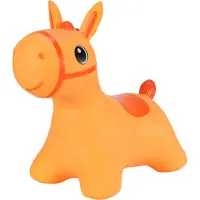 Tootiny Hoppimals Cheval gonflable orange avec pompe Cheval gonflable en caoutchouc