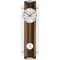 AMS 5259/1 Horloge murale radiofréquence avec pendule en bois couleur noyer Horloge à pendule