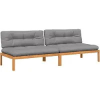 vidaXL Canapés centraux de jardin en palettes avec coussins 2 pcs. Bois d'acacia