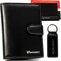 Rovicky Coffret cadeau : élégant portefeuille en cuir pour homme et porte-clés -