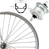 Roland Roue avant 28 Naafdyn DH3N31 ZAC2000 argent Acier inoxydable SPK
