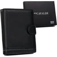 4U Cavaldi Portefeuille classique pour homme avec surpiqûres élégantes - Cavaldi