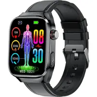 INF Montre intelligente ECG avec moniteur de tension artérielle et sommeil Le noir