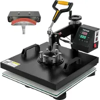 Vevor 2 en 1 Presse à Chaud Machine de Sublimation Textile 38x38 cm Machine d'Impression 1200 W Presse à Chaleur Polyvalente Contrôle Numérique Transfert Efficace Imprimante pour T-shirt Sac Chapeau
