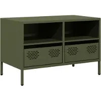 vidaXL Armoire TV vert olive 68x39x43,5 cm Acier laminé à froid