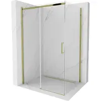 Mexen Omega Cabine de douche à roulettes 110 x 70 cm, Transparent, Or - 825-110-070-50-00
