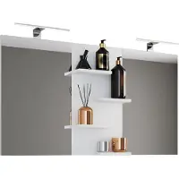 VCM Miroir de salle de bain sans cadre | Miroir mural avec compartiments de rangement | Design moderne | Dimensions env. H. 59 x 112 cm x D. 12 cm | Miroir mural – Budasi