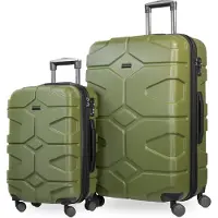 Hauptstadtkoffer X-Kölln - Set de 2 valises trolleys extensibles, coque dure robuste ABS, bagage à main + bagage à main, TSA, (S & L),vert olive