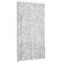 vidaXL Rideau anti-mouches gris clair et gris foncé 100x200 cm chenille