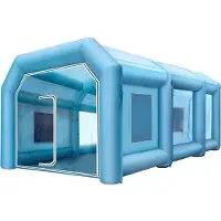 Vevor Cabine de Peinture Gonflable Automobile 8x4x3m Tente Gonflable Auto Pulvérisation Peinture Extérieur avec Souffleurs de Gonflage de Ventilation 1100W/330W pour Voiture