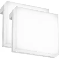 Briloner Aniani Set de 2 lampes LED pour miroir de salle de bain, montage 2 en 1, IP44 protection contre les éclaboussures, à clipser, blanc, 8 x 8 x 3,5 cm