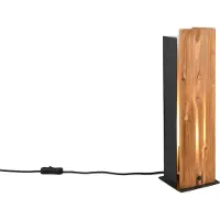 TRIO Lampe de table KARUNI, bois clair et noir mat, 1xE27x10W, bois, dimensions : 40x12x12 cm, IP20,