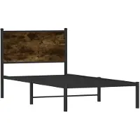 vidaXL Lit métallique sans matelas chêne fumé 90x190 cm