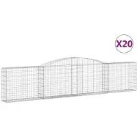 vidaXL Gabions avec arc surélevé 20 pcs. 400x30x80/100cm Fer galvanisé