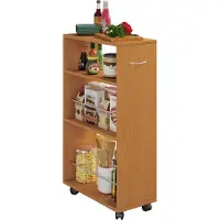 VCM Chariot de cuisine | Panier à rouleaux | Dimensions Étagère de cuisine env. H. 85 x W. 25 x D. 50 cm | espace de rangement suffisant | roulable | Chariot de service - Tusal