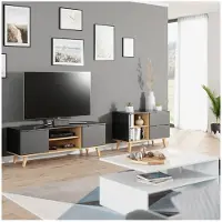 Vicco Commode avec tiroirs Nautica Anthracite 90x61cm, Model 36738