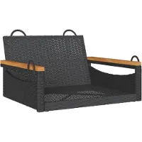 vidaXL Fauteuil suspendu Noir 63x62x40 cm Poly rotin