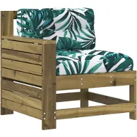 vidaXL Canapé de jardin avec accoudoirs et coussins Pin imprégné