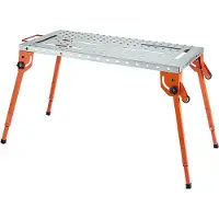 Vevor Table de Soudure Pliable 533x1118 mm Établi de Soudage Hauteur Réglable 4 Niveaux Capacité de Charge 226 kg en Acier au Carbone Emplacements d'Outils