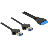 DeLOCK Kabel USB 3.0 Pfostenbuchse 2,00 mm 19 Pin 2 x USB